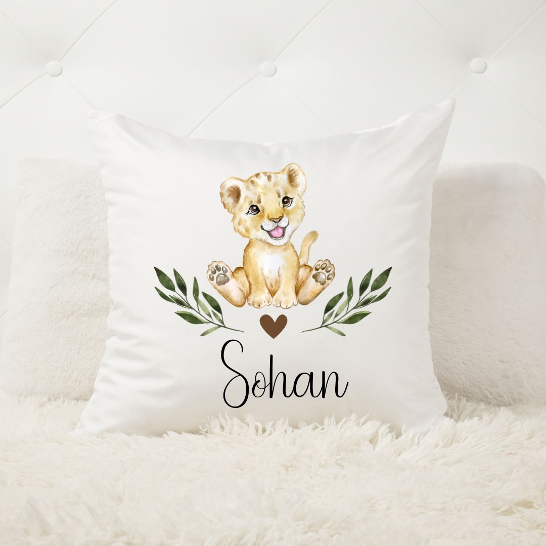 coussin personnalisé cadeaux de naissance enfant avec lion