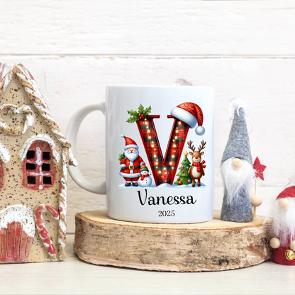 Mug en céramique personnalisé lettre de Noël