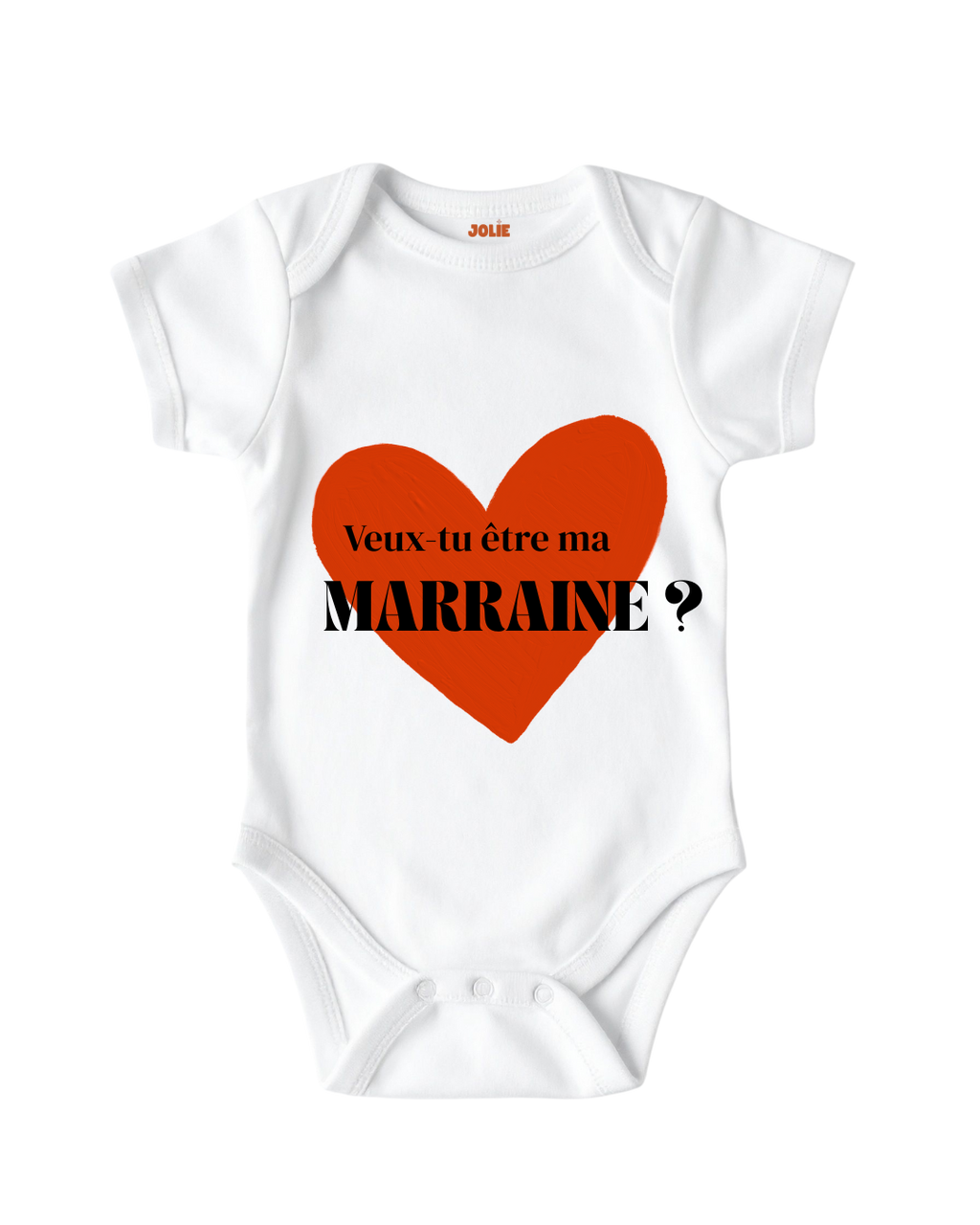 Body Bébé Annonce Parrain Marraine cœur