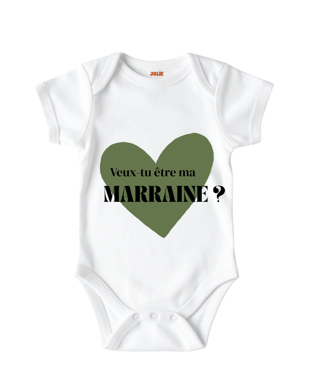 Body Bébé Annonce Parrain Marraine cœur