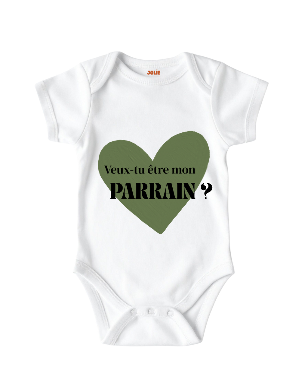 Body Bébé Annonce Parrain Marraine cœur