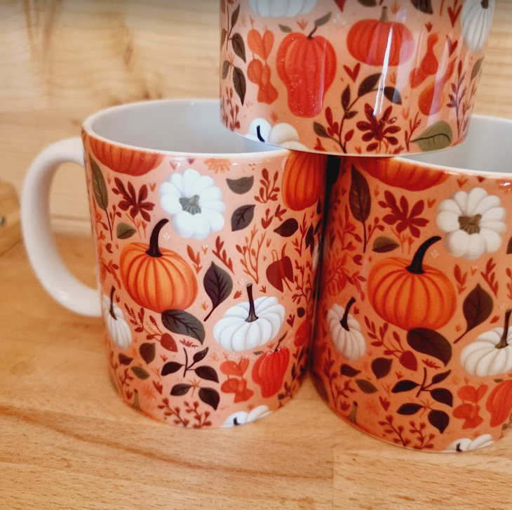 Mug céramique automne citrouille