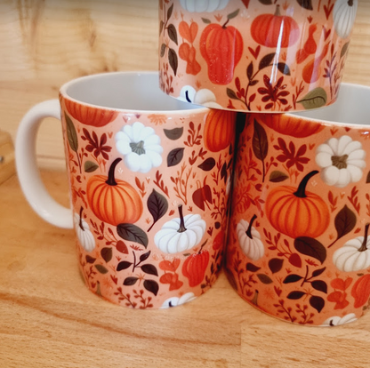 Mug céramique automne citrouille