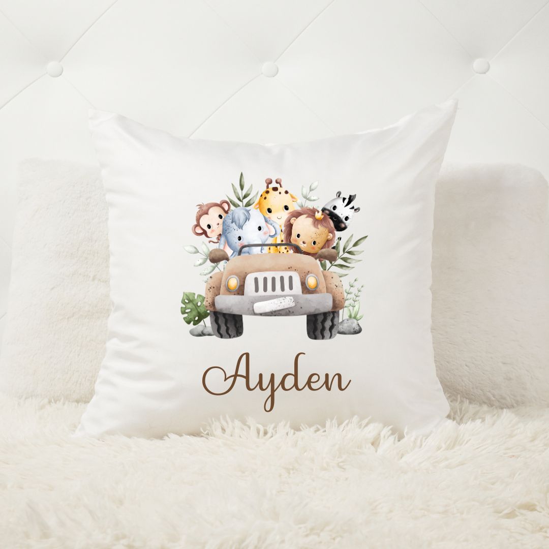 Coussin personnalisé enfant jungle