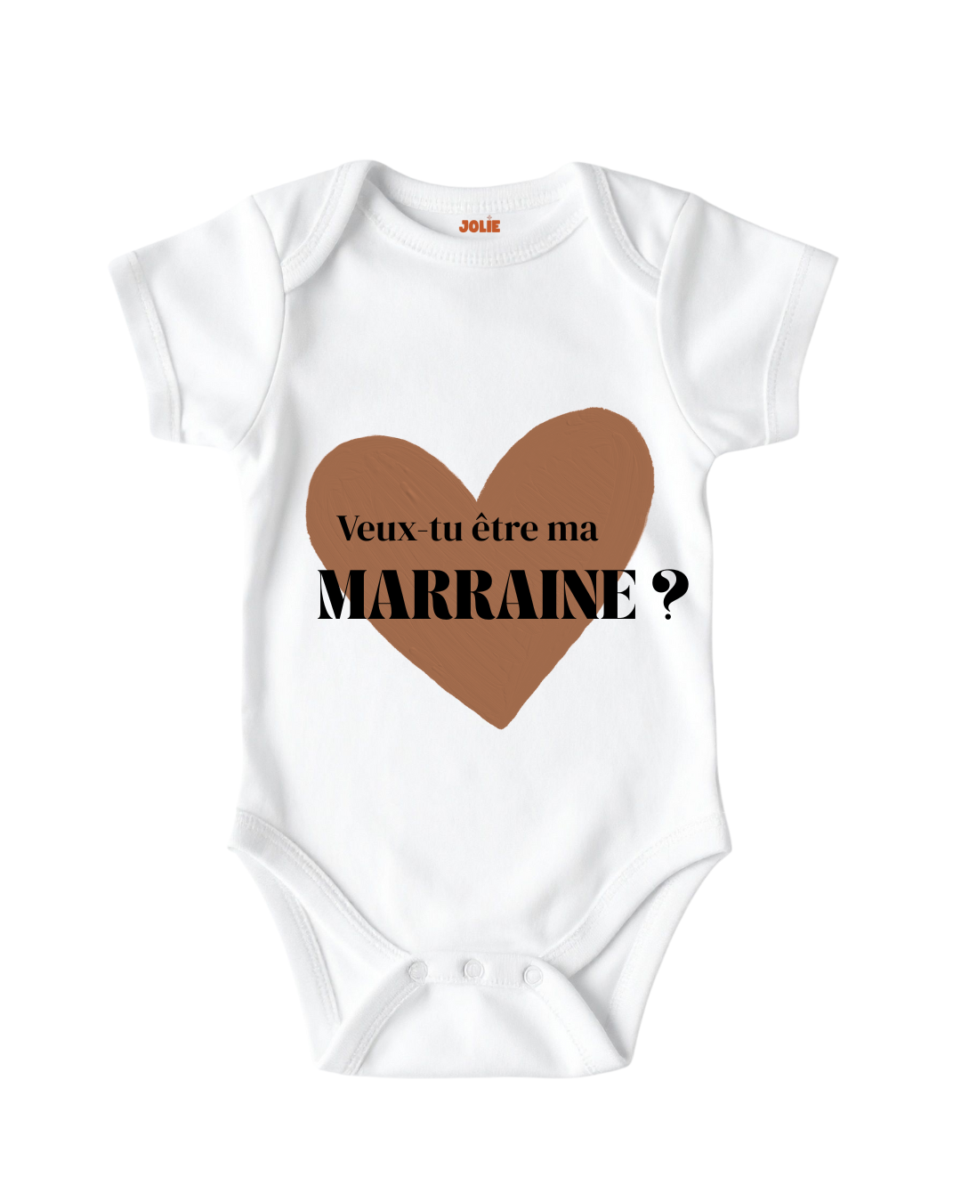 Body Bébé Annonce Parrain Marraine cœur