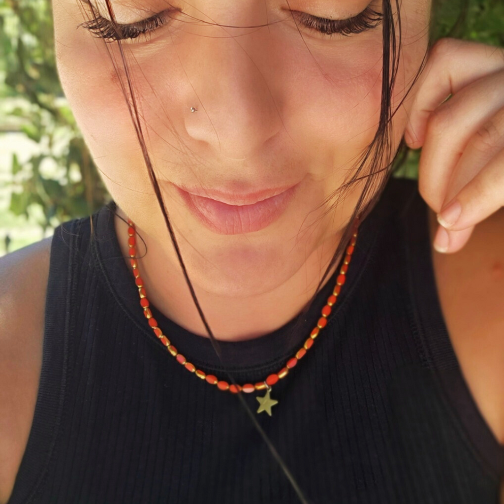 Aurora | Collier perle rouge personnalisé