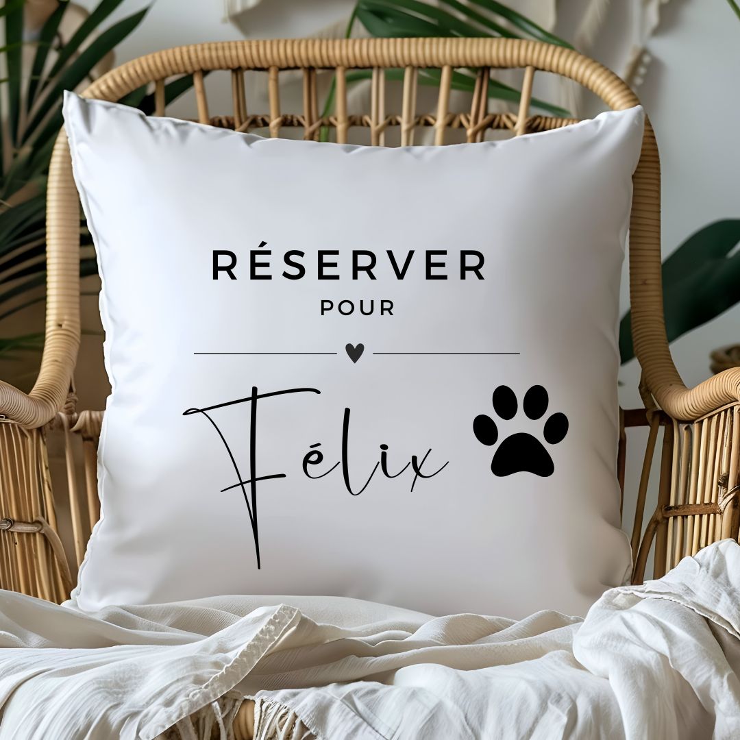 coussin personnalisé pour chat avec son prénom