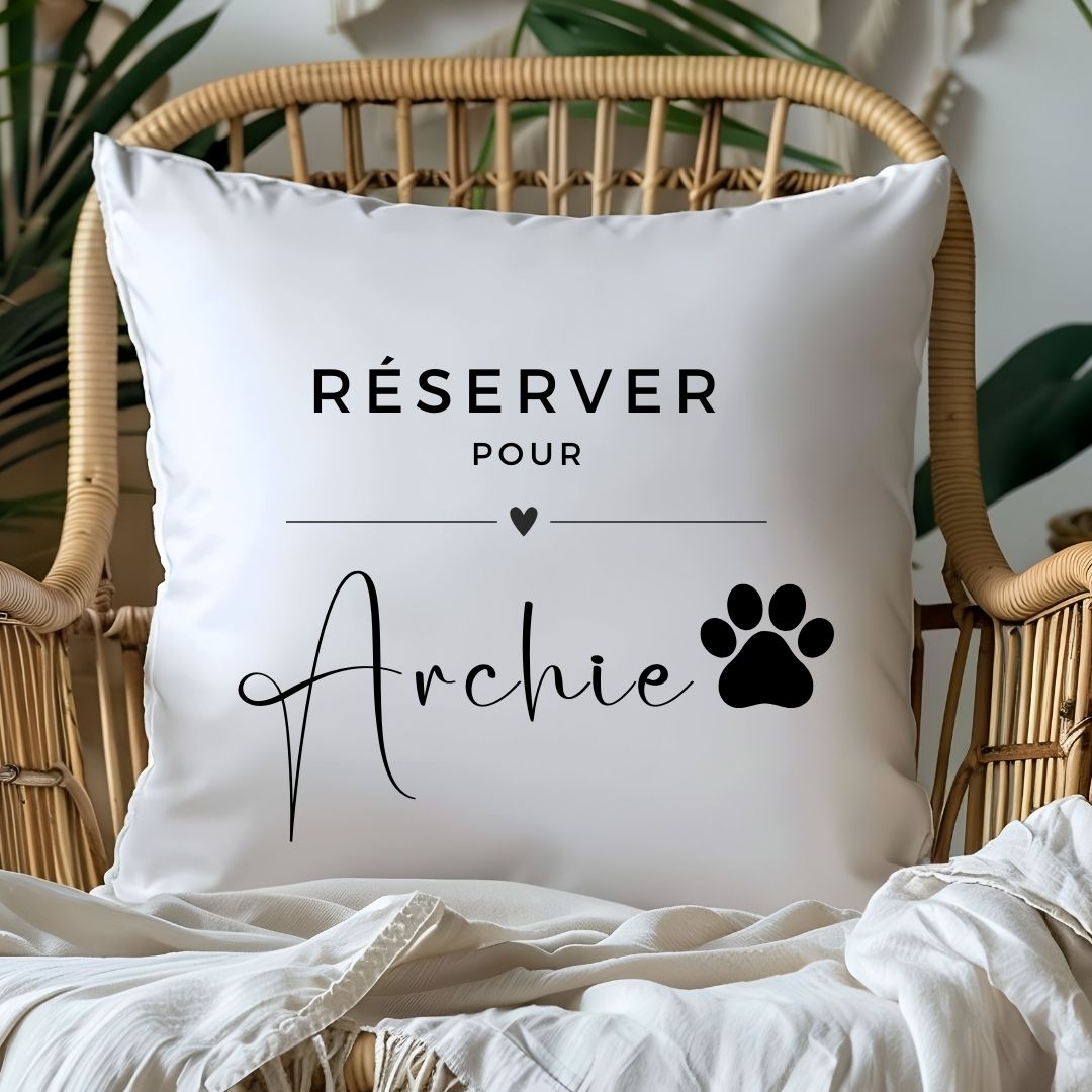 coussin personnalisé pour chien avec son prénom