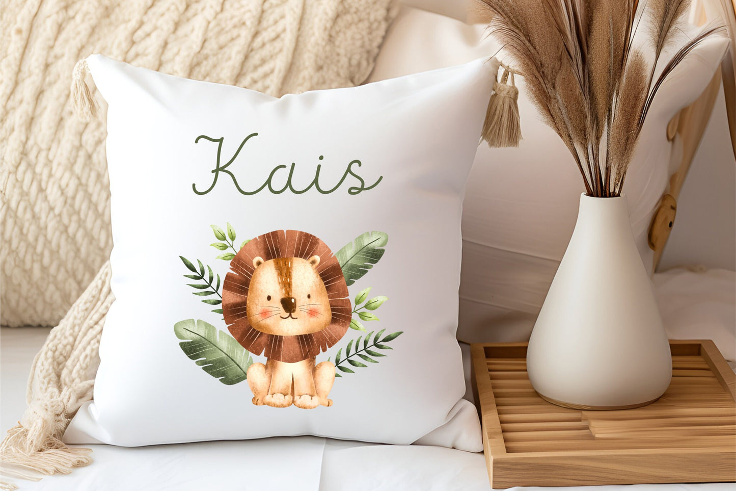 Coussin Personnalisé – Bébé Lion