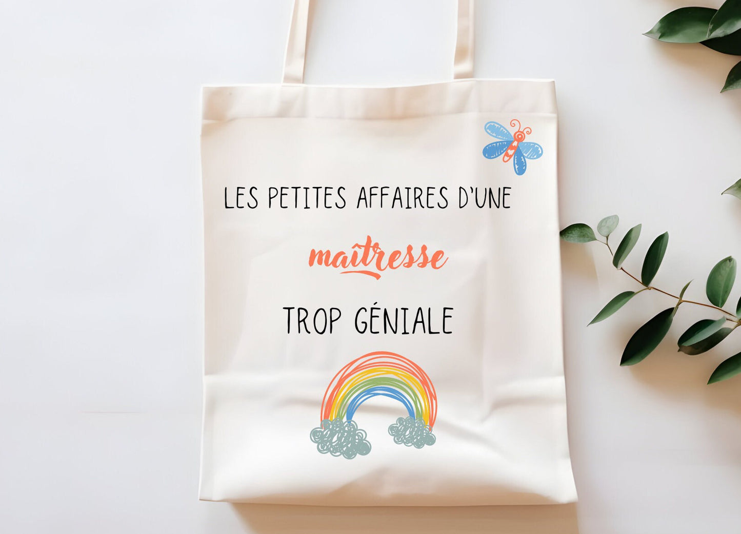 Tote bag cadeaux maîtresse fin d'année scolaire