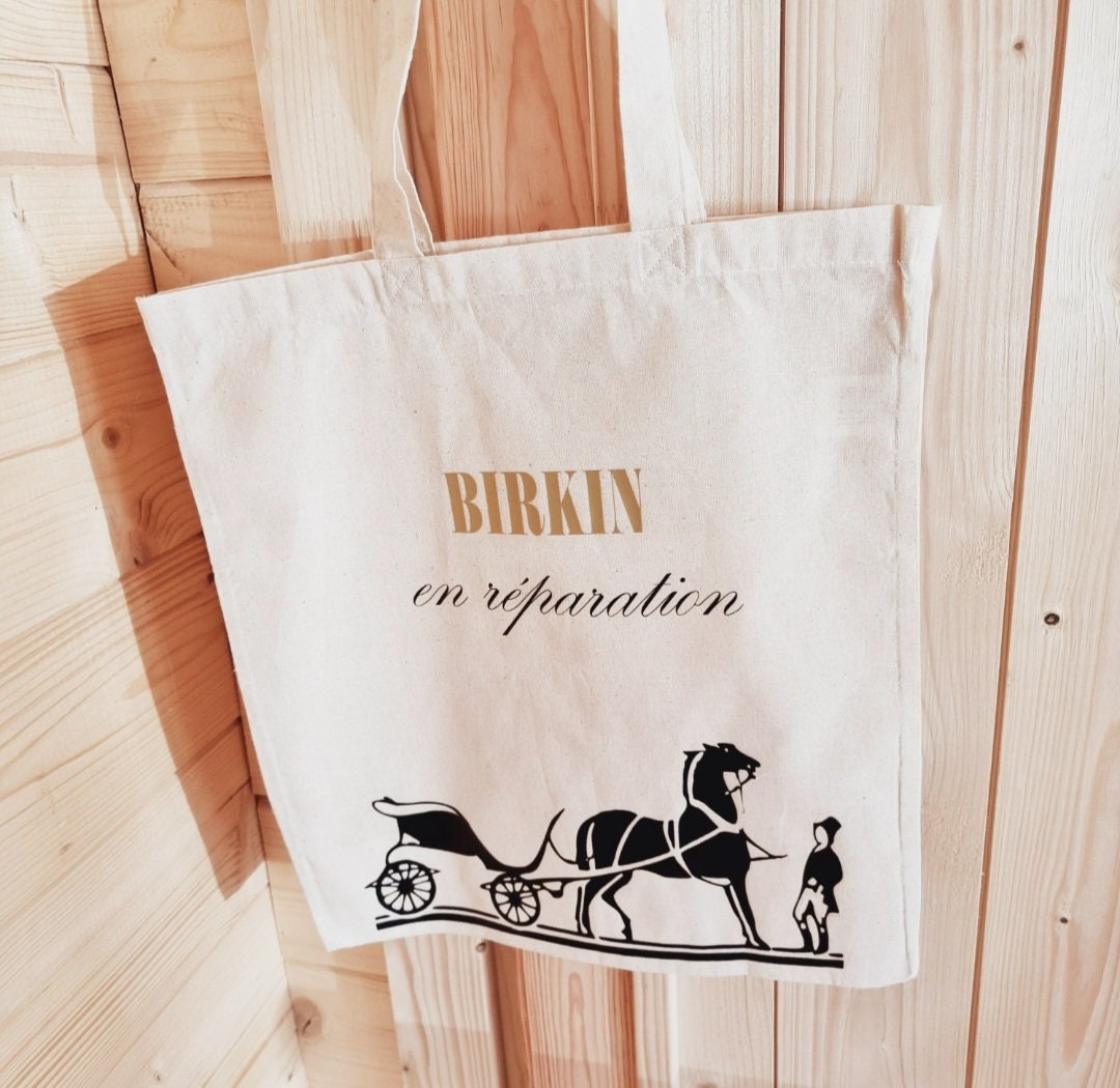 Tote bag en coton " Birkin en réparation "