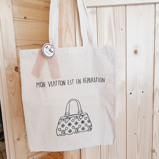 Tote bag vuitton en réparation- cadeau luxe - cadeaux femmes - maman fête des mères - imprimé vuitton