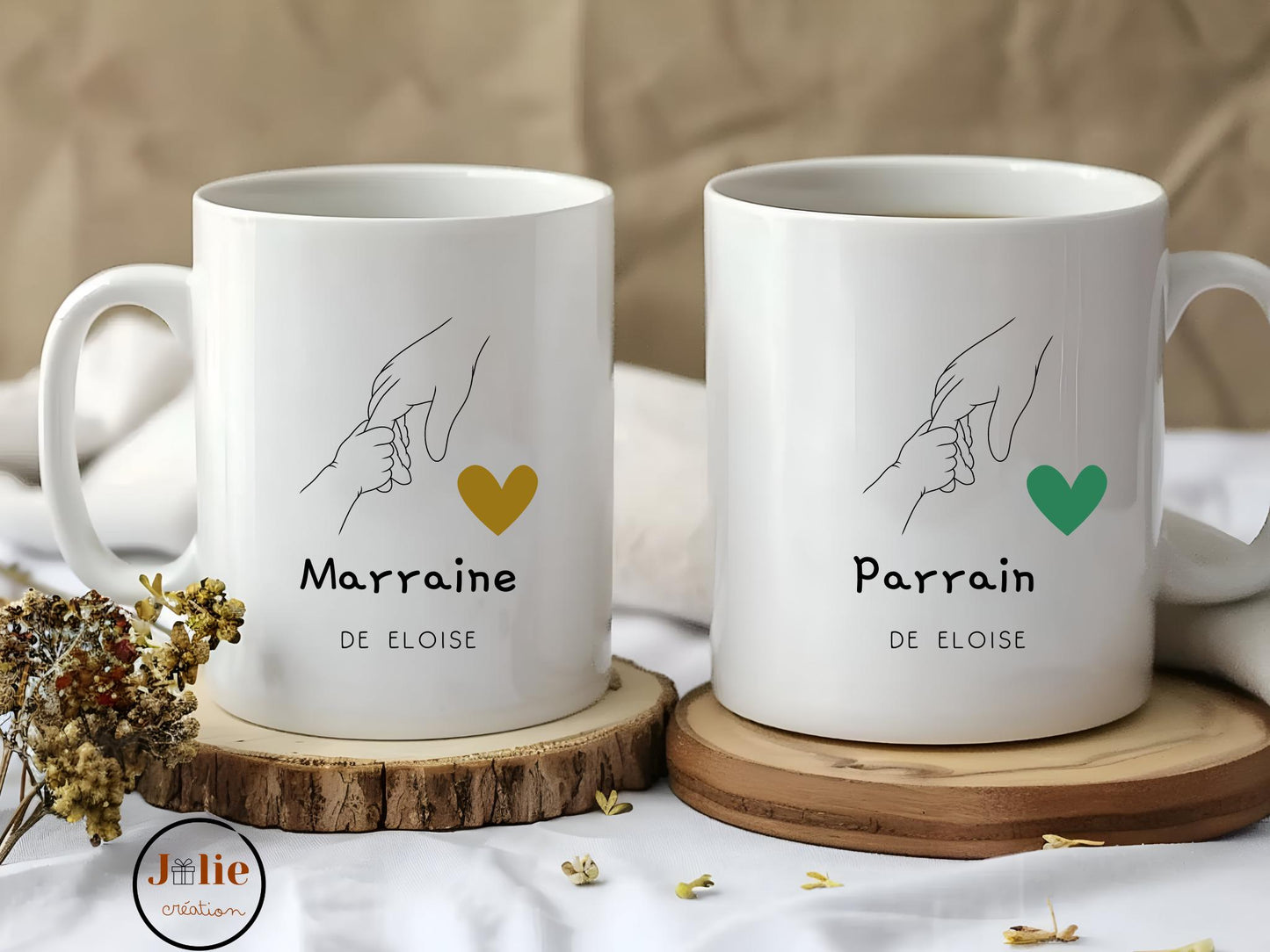 Mugs personnalisés Baptême | mug marraine | mug parrain | cadeau souvenir Baptême | cadeaux personnalisés Baptême