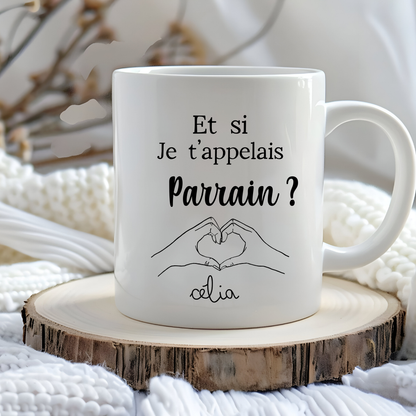 annoncer une grossesse ou une demande pour un bapteme avec ce mug